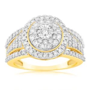 Luminesce Lab Grown 9ct Yellow Gold 1 Carat Diamond Dress Ring Shiels