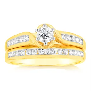 Luminesce Lab Grown 9ct Yellow Gold 1/2 Carat Bridal Diamond Ring Shiels