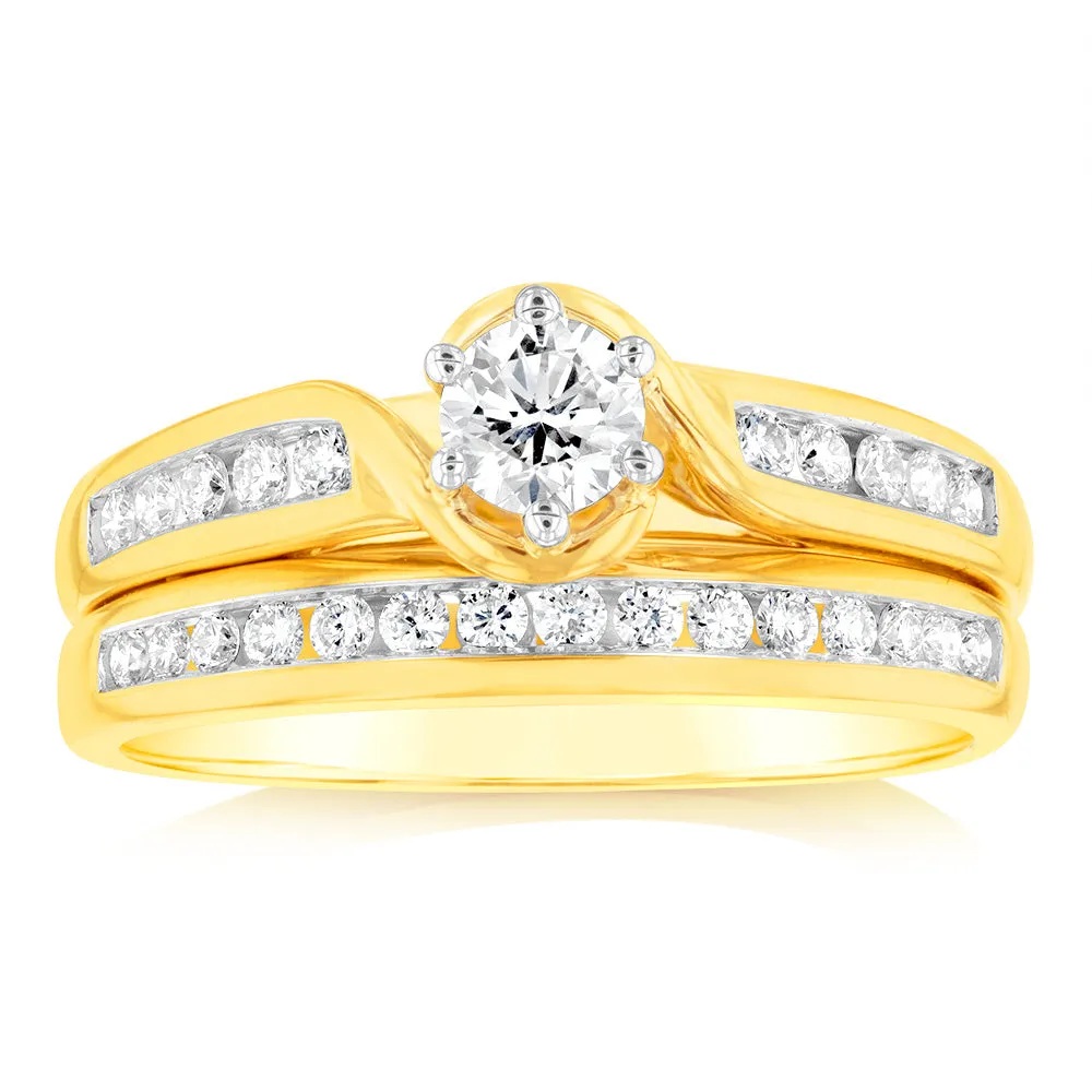 Luminesce Lab Grown 9ct Yellow Gold 1/2 Carat Bridal Diamond Ring Shiels