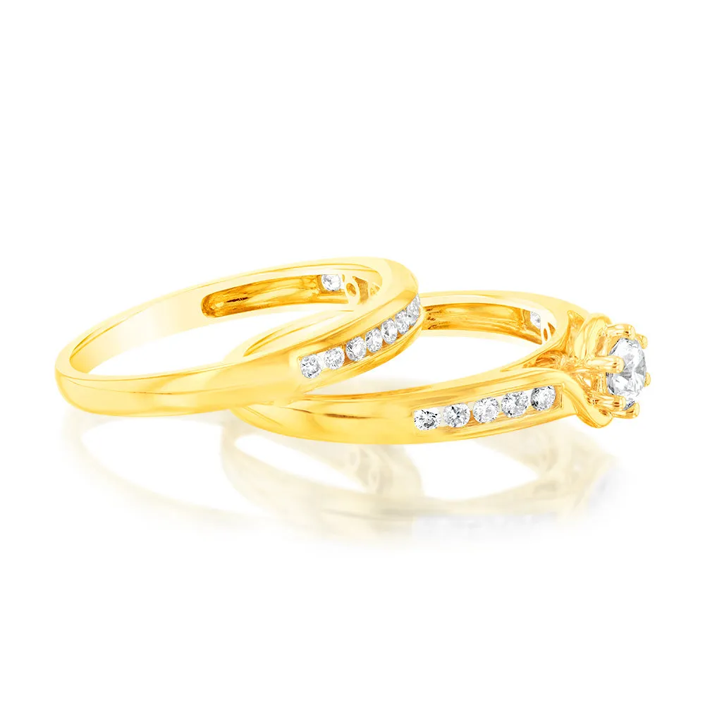 Luminesce Lab Grown 9ct Yellow Gold 1/2 Carat Bridal Diamond Ring Shiels