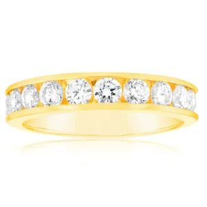 Luminesce Lab Grown Diamond 1 Carat Eternity Ring in 9ct Yellow Gold Shiels