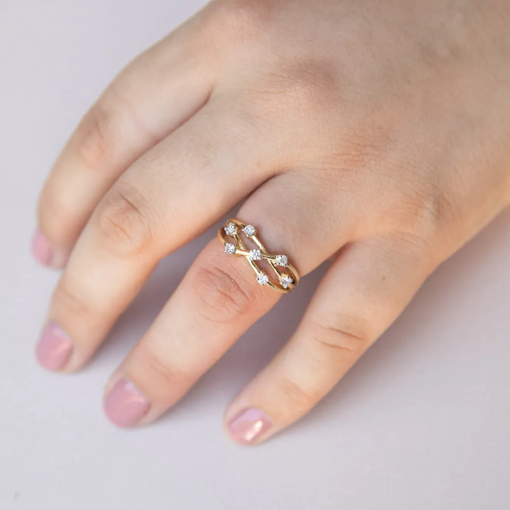 Luminesce Lab Grown Diamond 1/4 Carat Scatter Ring in 9ct Yellow Gold Shiels