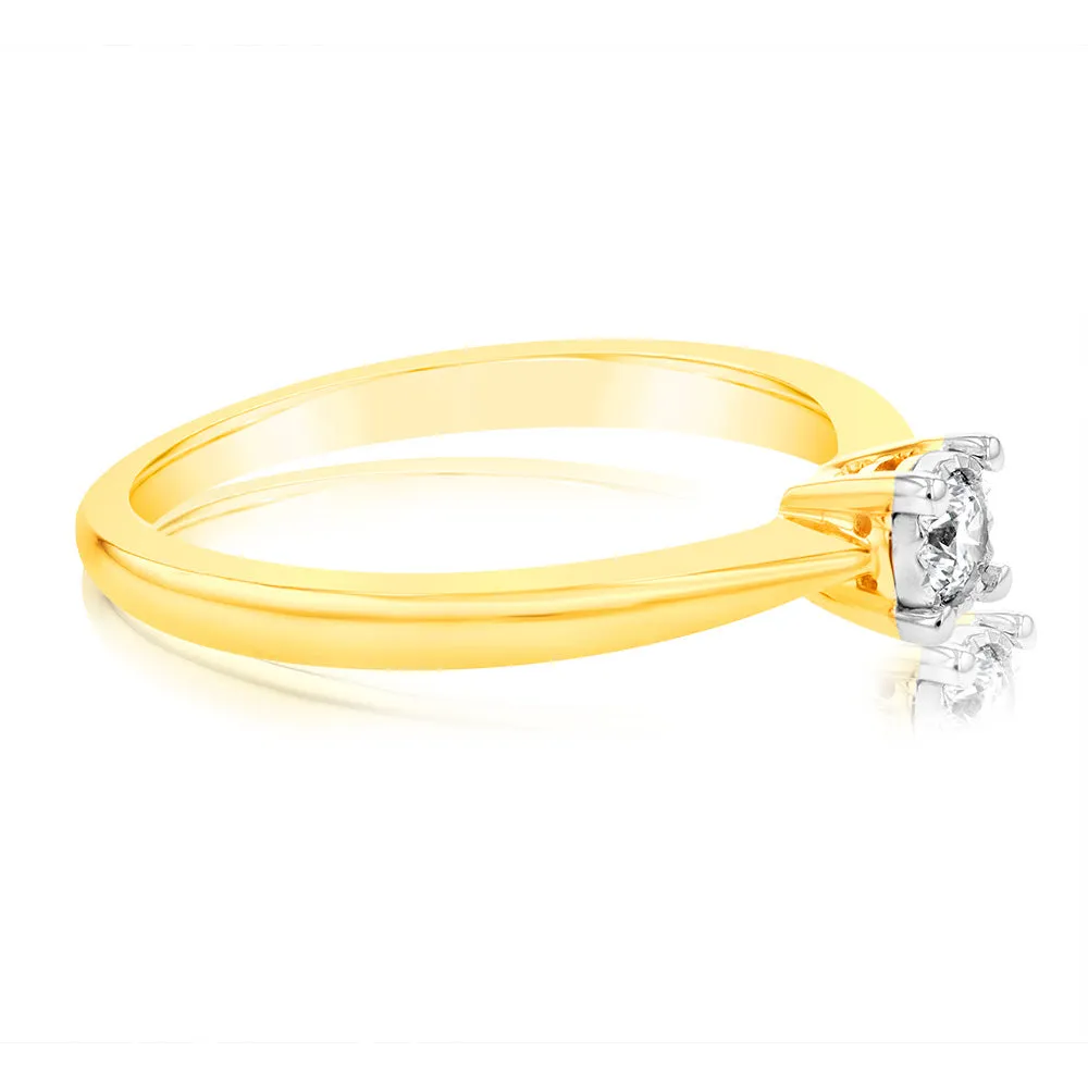 Luminesce Lab Grown Diamond 4 Claw Ring In 9ct Yellow Gold Shiels