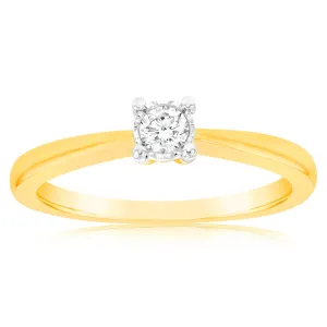 Luminesce Lab Grown Diamond 4 Claw Ring In 9ct Yellow Gold Shiels