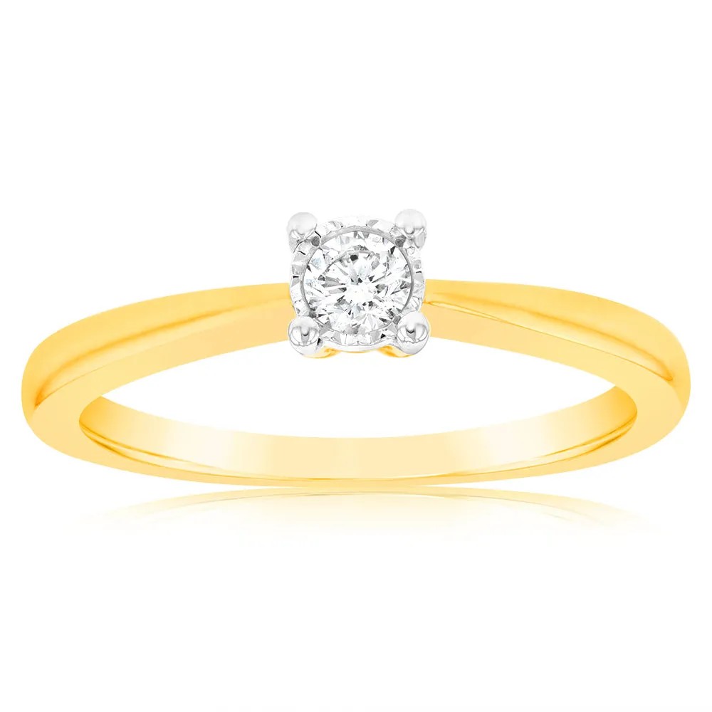 Luminesce Lab Grown Diamond 4 Claw Ring In 9ct Yellow Gold Shiels