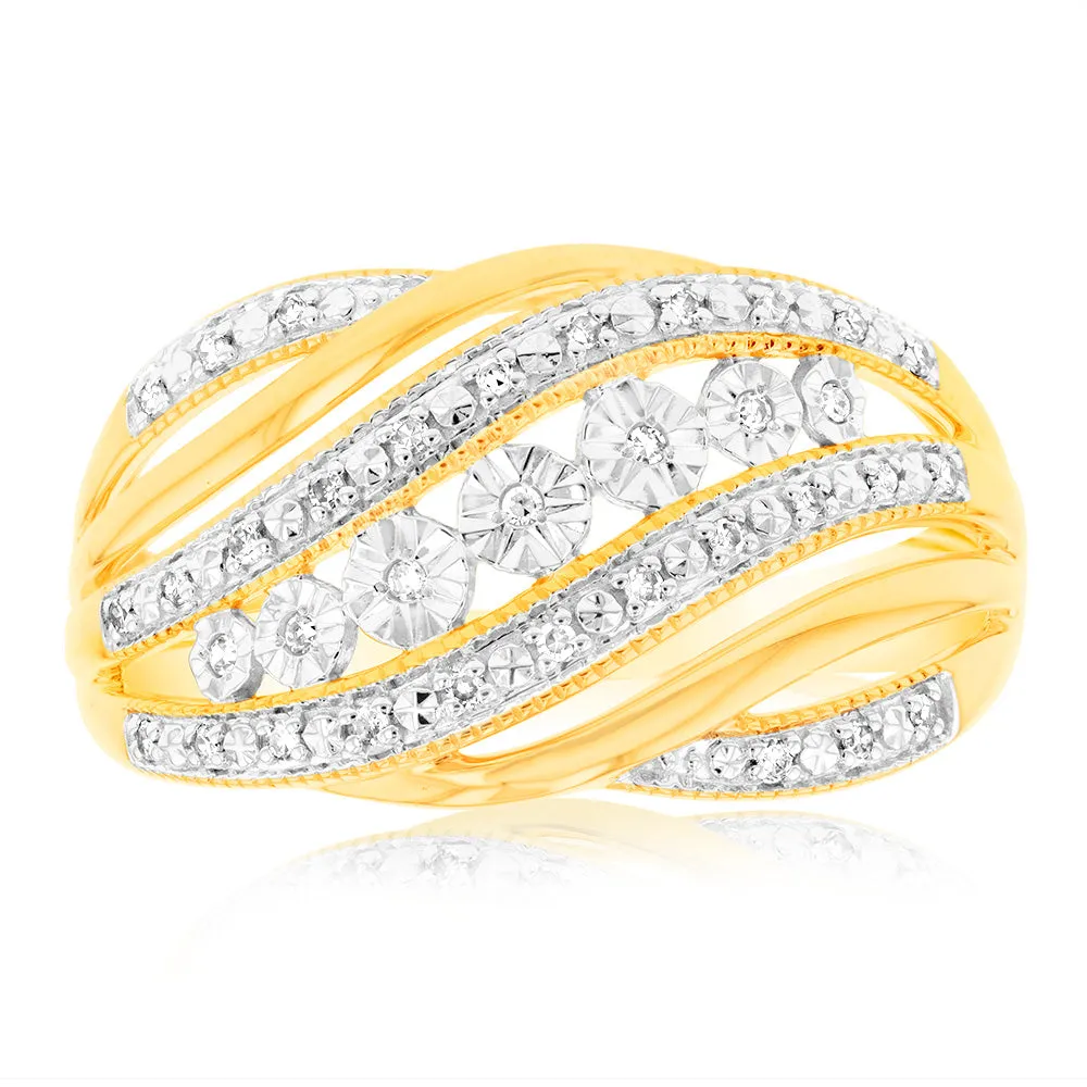 Luminesce Lab Grown Diamond 9ct Yellow Gold 1/10 Carat Diamond Ring Shiels