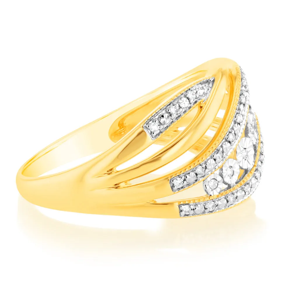 Luminesce Lab Grown Diamond 9ct Yellow Gold 1/10 Carat Diamond Ring Shiels