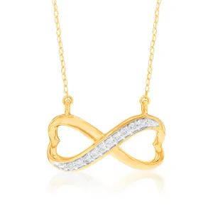 Luminesce Lab Grown Infinity Diamond Pendant in 9ct Yellow Gold Shiels