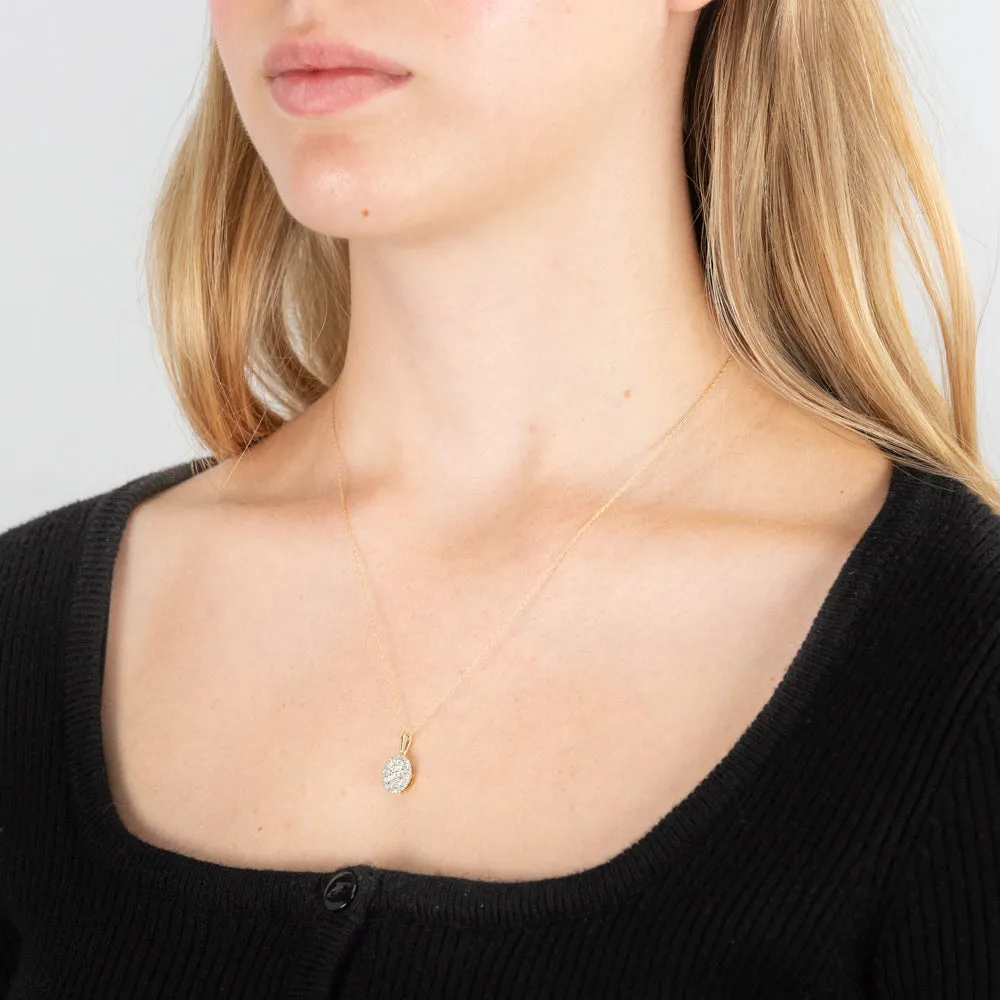 Luminesce Lab Grown Oval Diamond Pendant in 9ct Yellow Gold Shiels