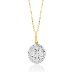 Luminesce Lab Grown Oval Diamond Pendant in 9ct Yellow Gold Shiels