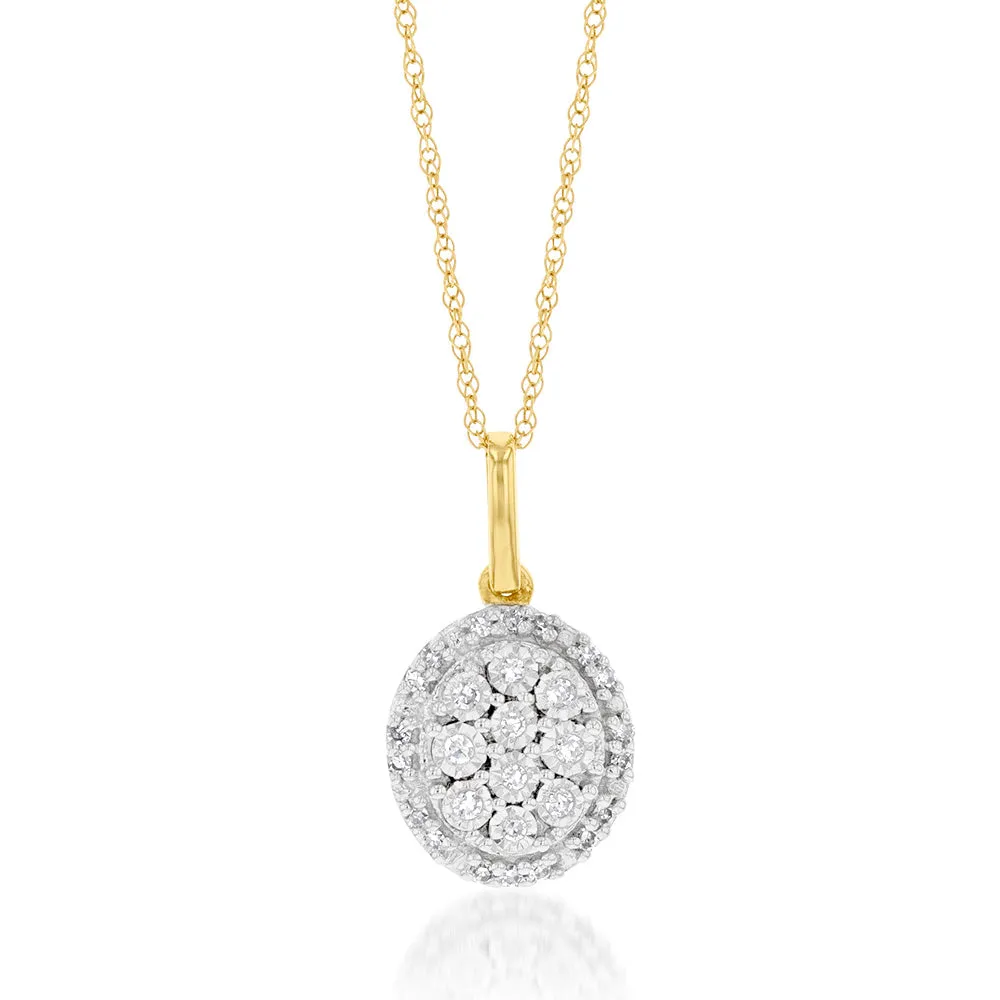 Luminesce Lab Grown Oval Diamond Pendant in 9ct Yellow Gold Shiels