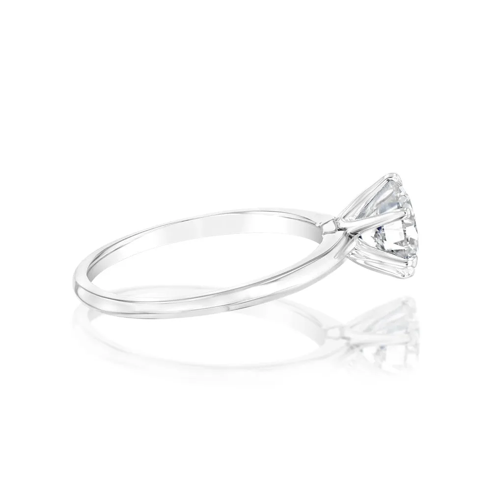 Luminesce Lab Grown Sterling Silver 2 Carat Diamond Solitaire Ring Shiels