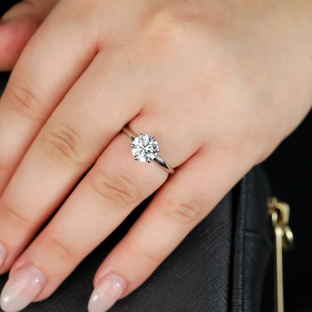 Luminesce Lab Grown Sterling Silver 2 Carat Diamond Solitaire Ring Shiels