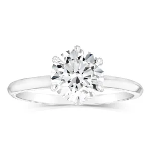 Luminesce Lab Grown Sterling Silver 2 Carat Diamond Solitaire Ring Shiels