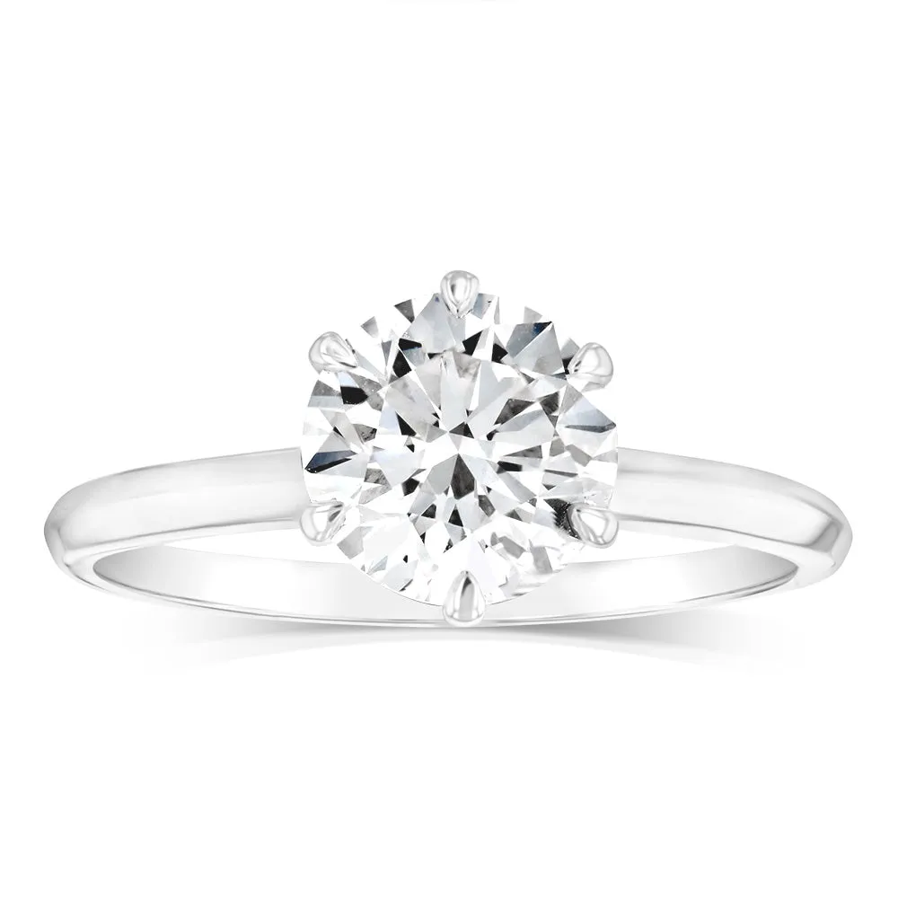 Luminesce Lab Grown Sterling Silver 2 Carat Diamond Solitaire Ring Shiels