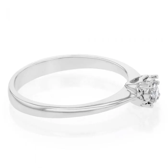 Luminesce Laboratory Grown Diamond 5-9 Point Silver Ring with love heart Shiels