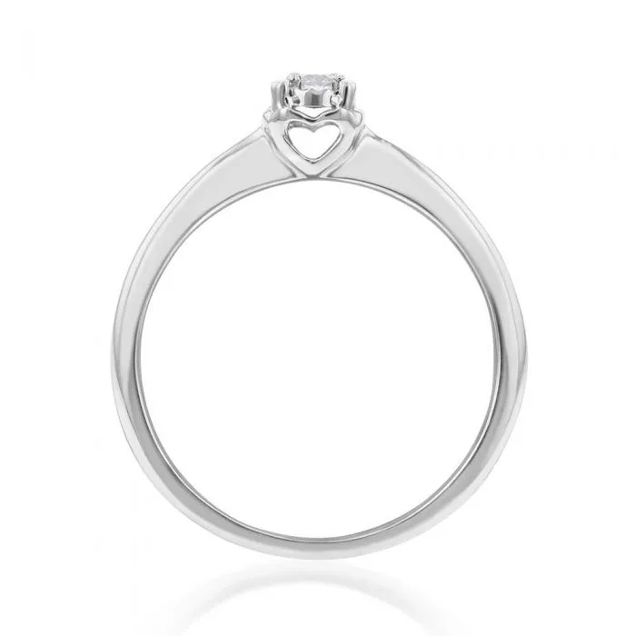 Luminesce Laboratory Grown Diamond 5-9 Point Silver Ring with love heart Shiels