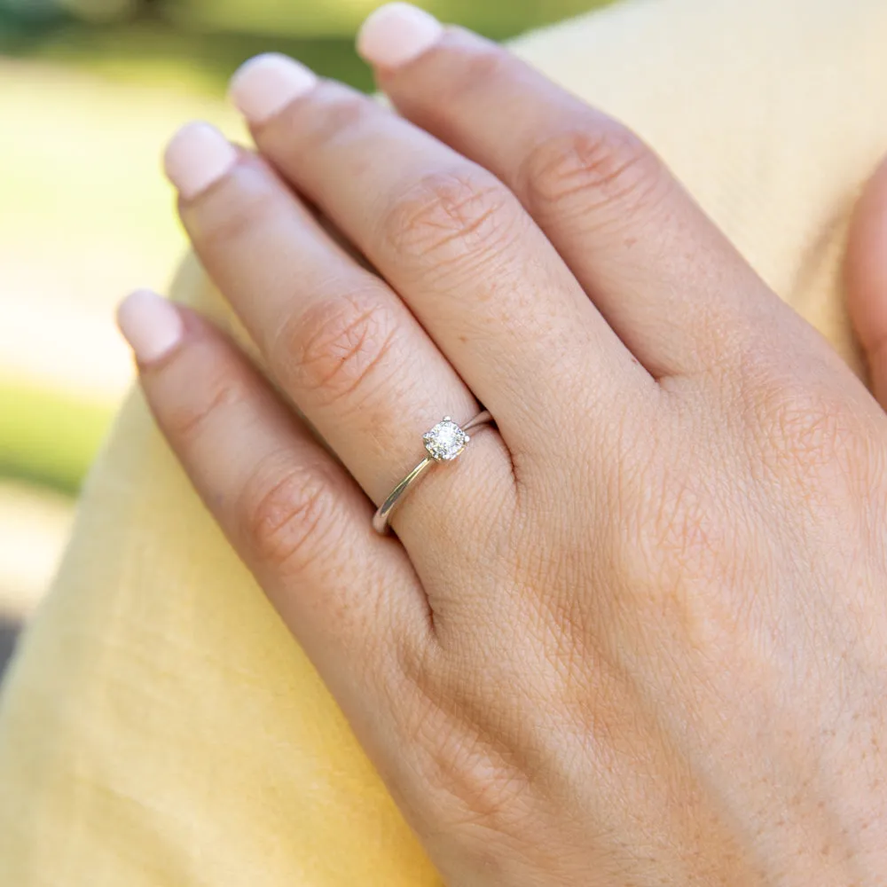 Luminesce Laboratory Grown Diamond 5-9 Point Silver Ring with love heart Shiels