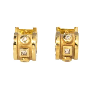 Mazza Diamond 14K Yellow Gold Huggie Earrings Croghans