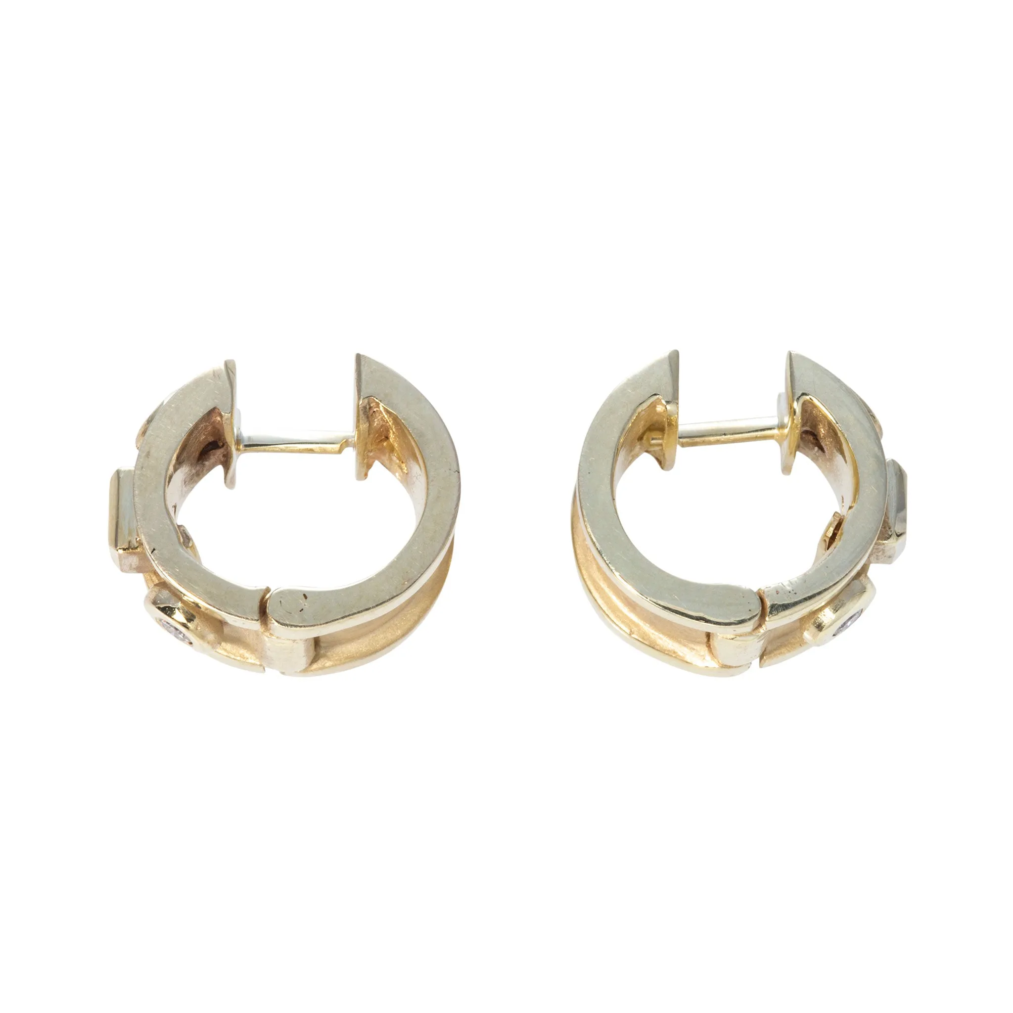 Mazza Diamond 14K Yellow Gold Huggie Earrings Croghans