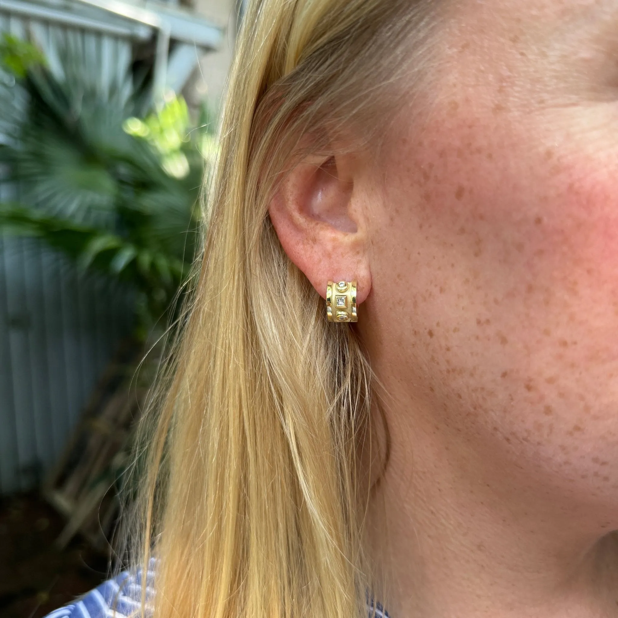 Mazza Diamond 14K Yellow Gold Huggie Earrings Croghans