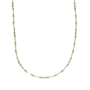 Mazza Diamond Station 14K Yellow Gold Bar Link Necklace Croghans