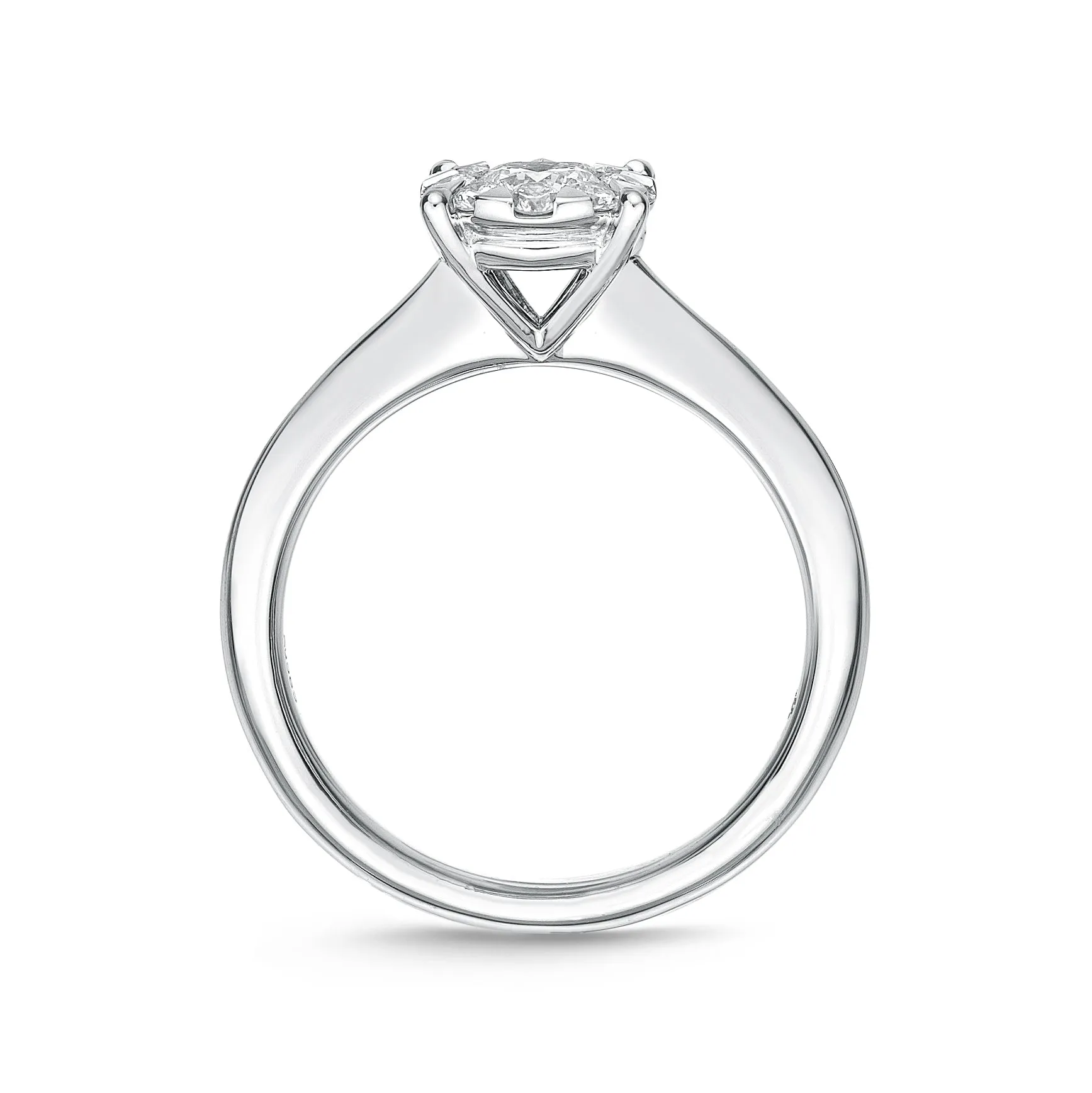 Memoire 18ct White Gold 0.30 Carat Diamond Bouquet Solitaire Ring Shiels