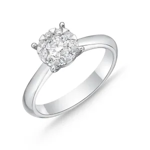 Memoire 18ct White Gold 0.30 Carat Diamond Bouquet Solitaire Ring Shiels