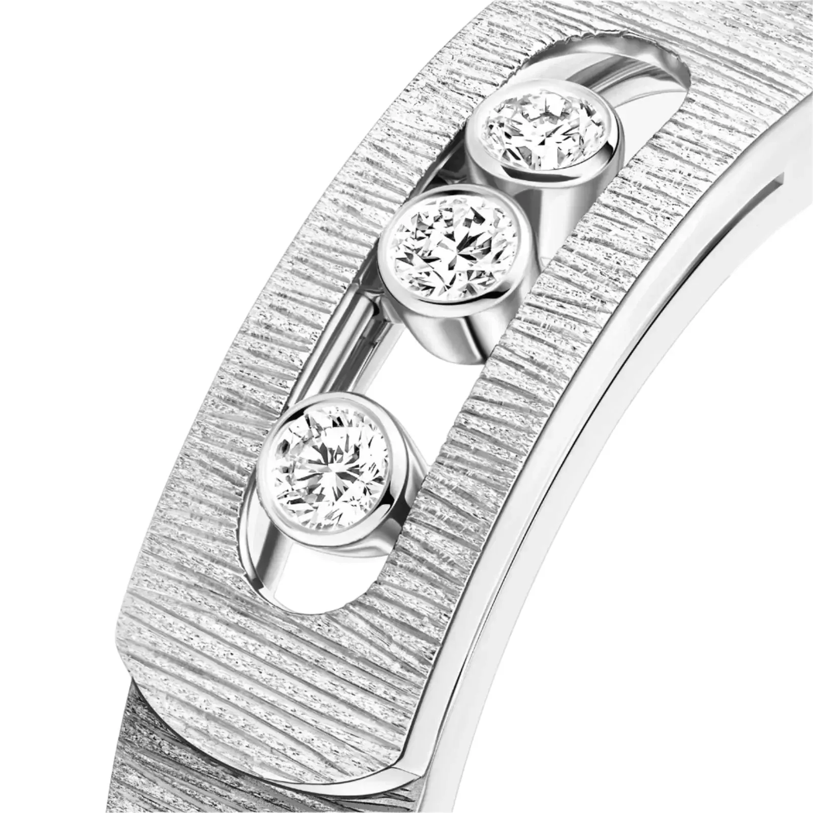 Messika Move Noa Ciselé 18ct White Gold 0.10ct Diamond Ring