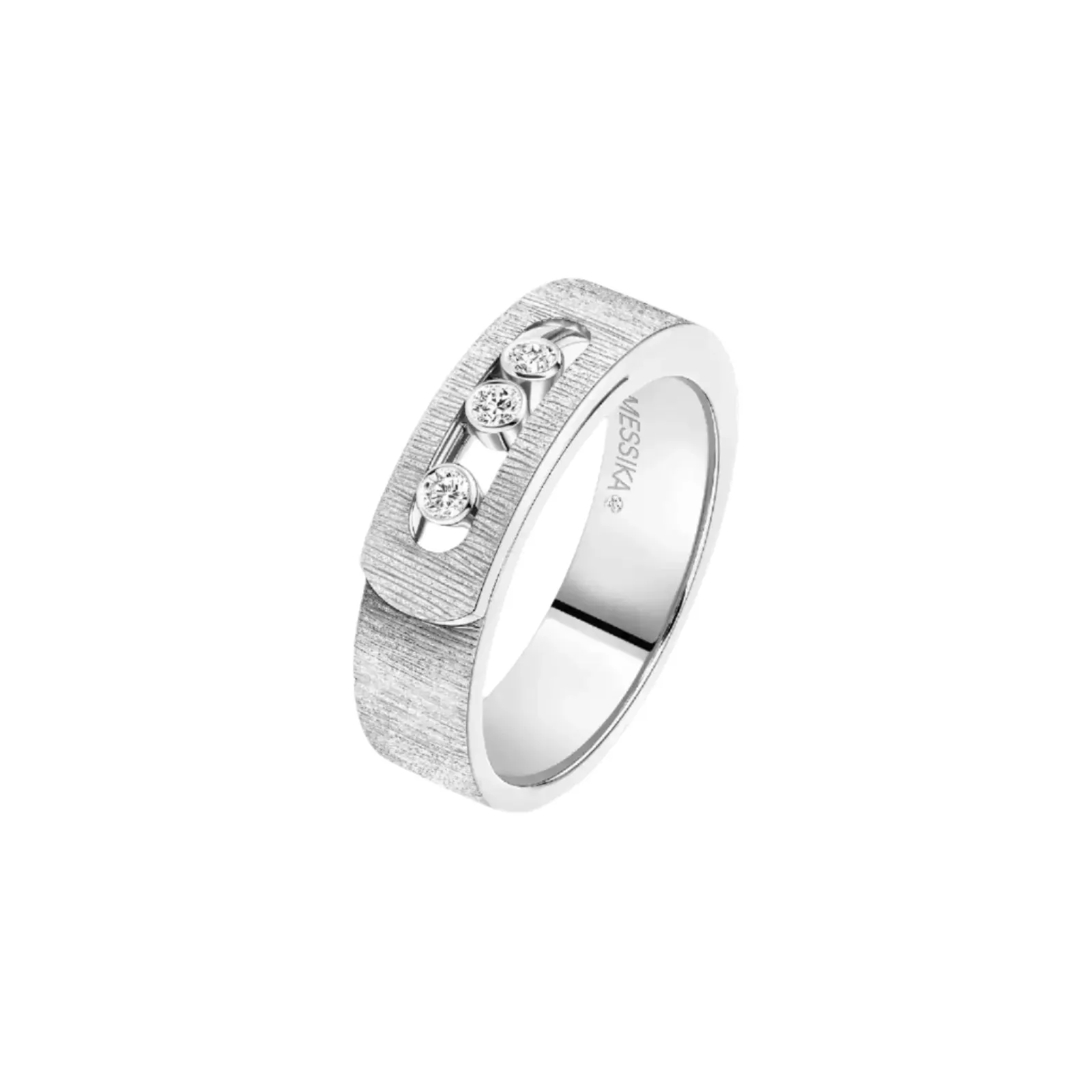 Messika Move Noa Ciselé 18ct White Gold 0.10ct Diamond Ring