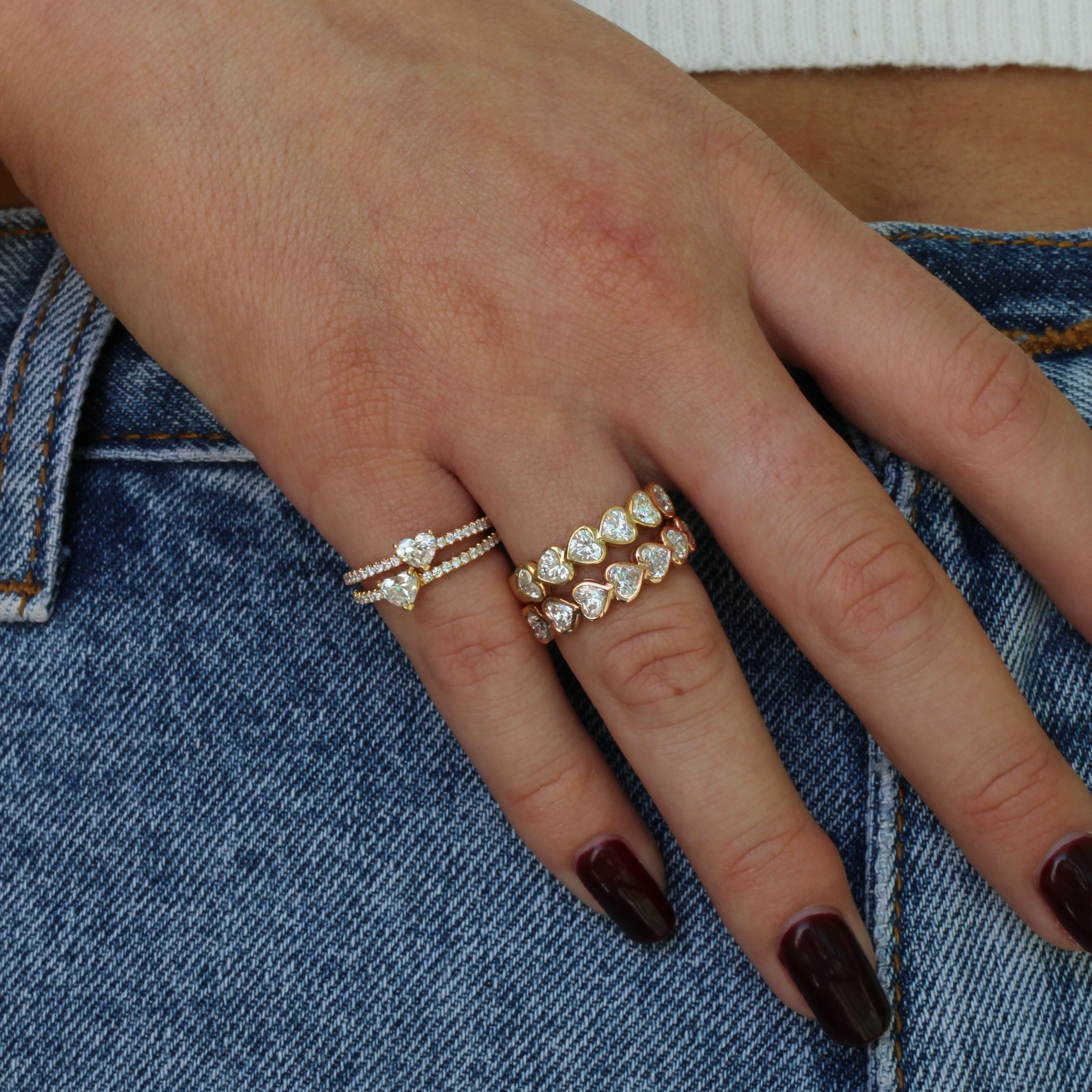ME/YOU HEART DIAMOND PAVE PINKY RING Anita Ko