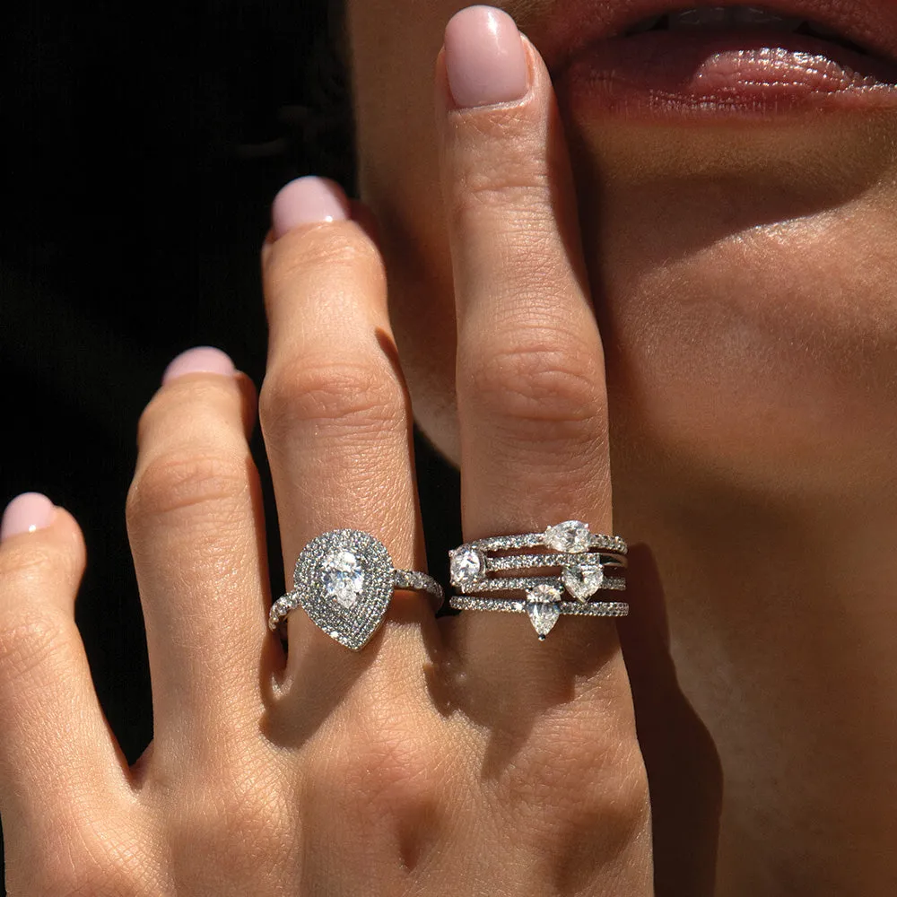ME/YOU PEAR DIAMOND PAVE RING Anita Ko