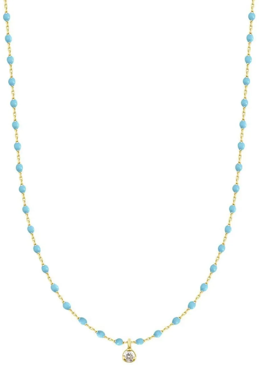 Mini Diamond Gigi Necklace - 15.7in - Turquoise