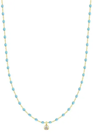 Mini Diamond Gigi Necklace - 15.7in - Turquoise