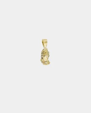 Mister Mini Praying Hands Pendant 14KT Gold