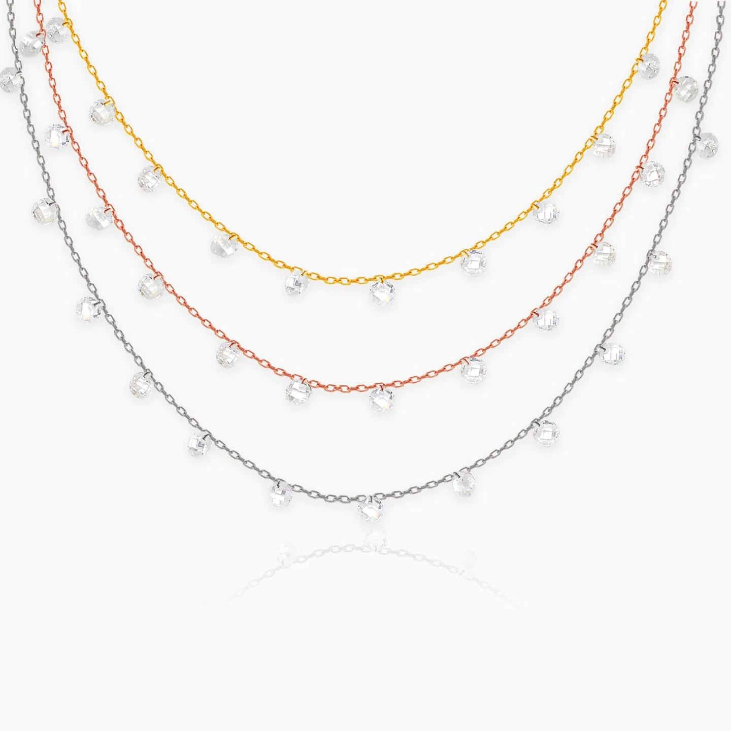 Multi-Tone Triple Layered Queens Necklace Giva
