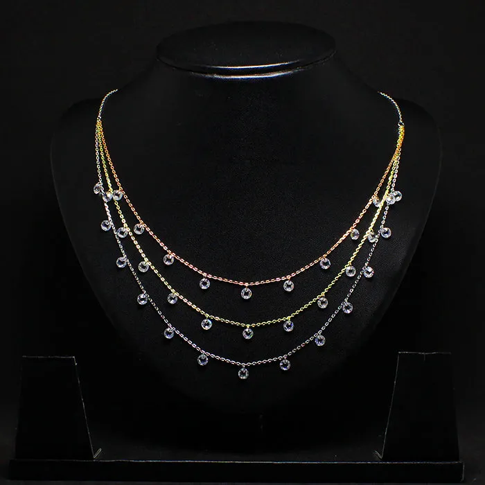 Multi-Tone Triple Layered Queens Necklace Giva