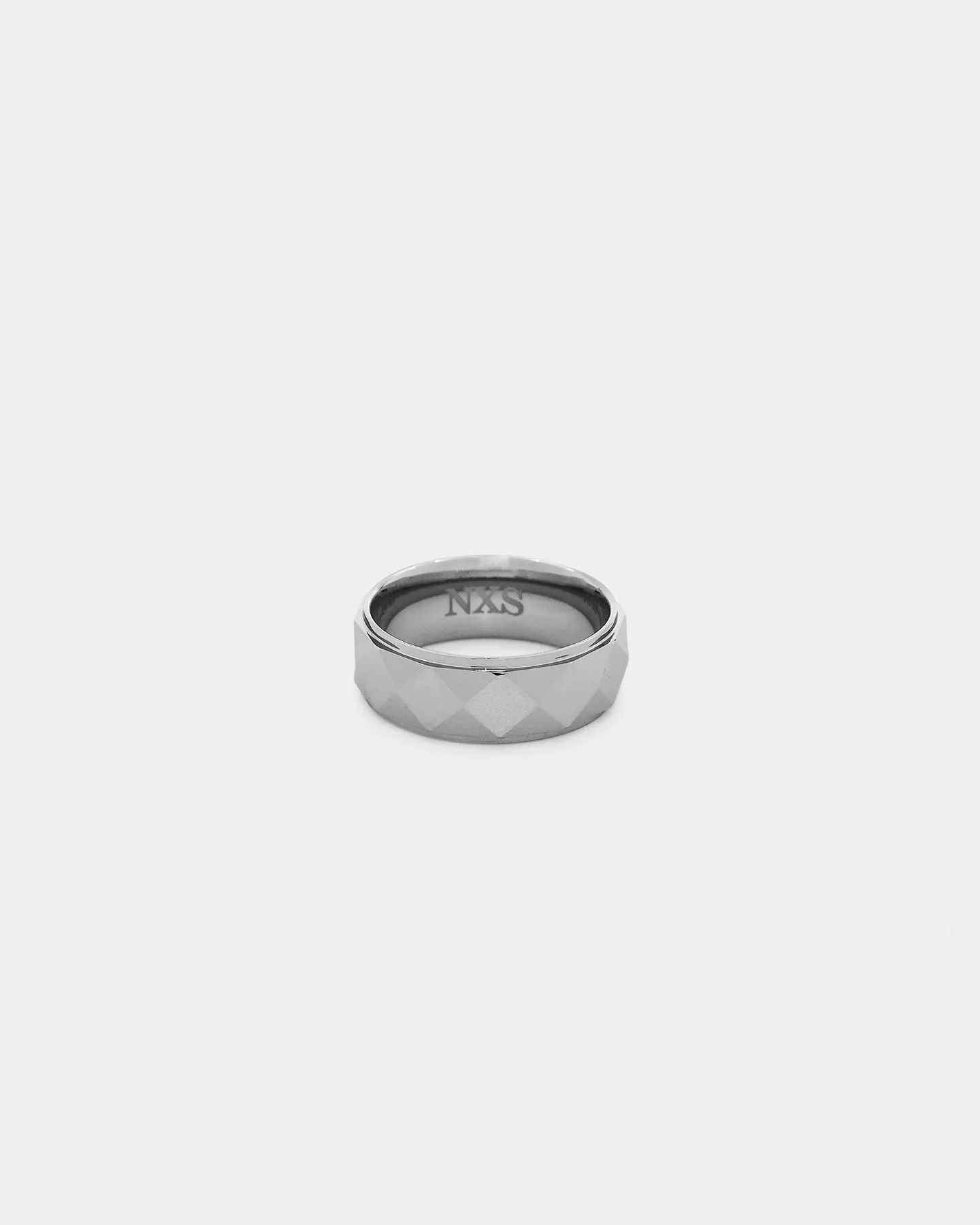 NXS Diamond Cut Tungsten Ring Steel Grey