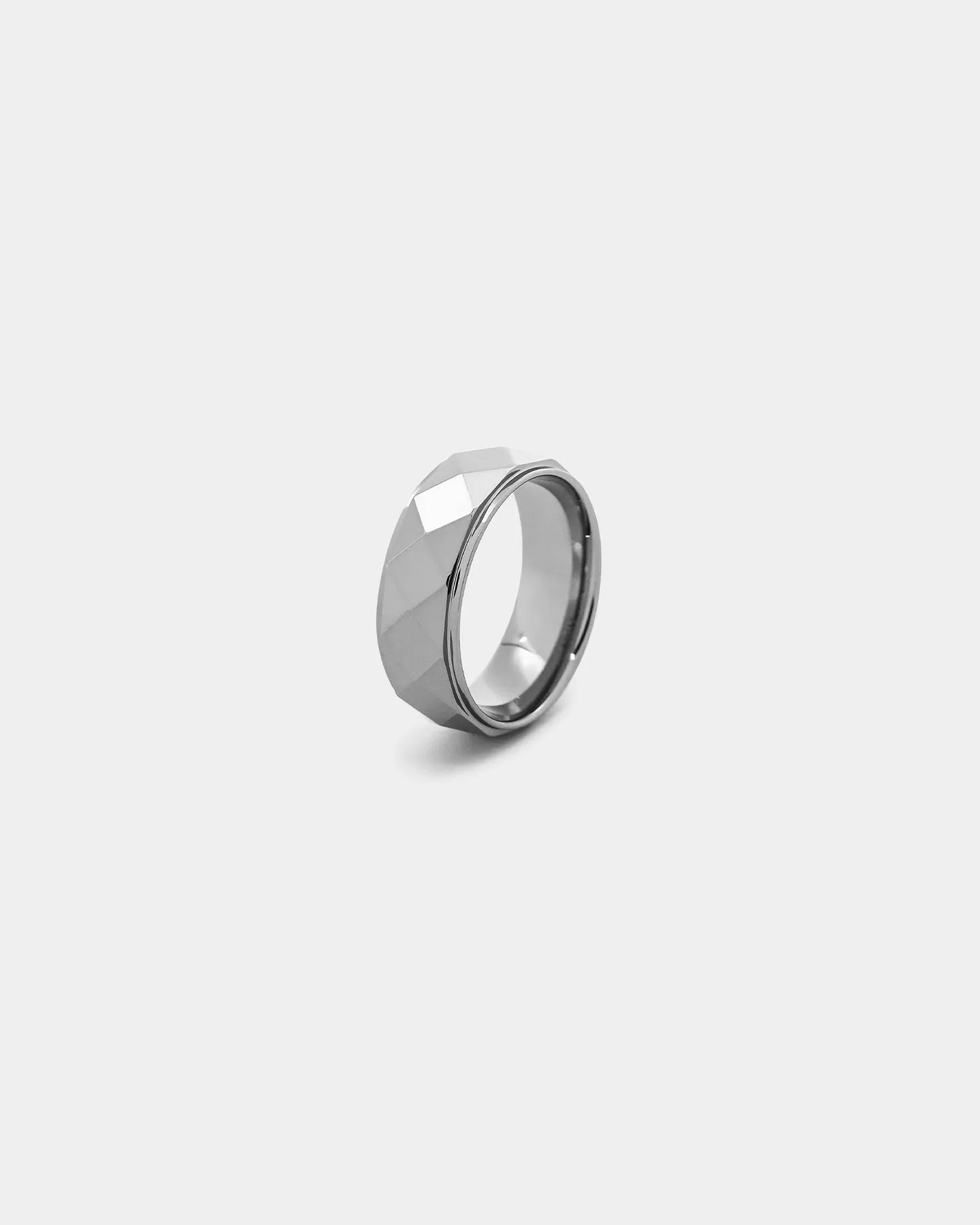 NXS Diamond Cut Tungsten Ring Steel Grey