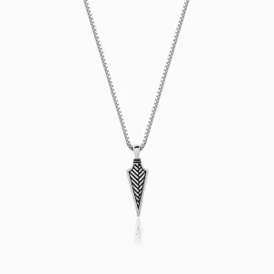 Oxidised Silver Arrow Pendant With Link Chain Giva