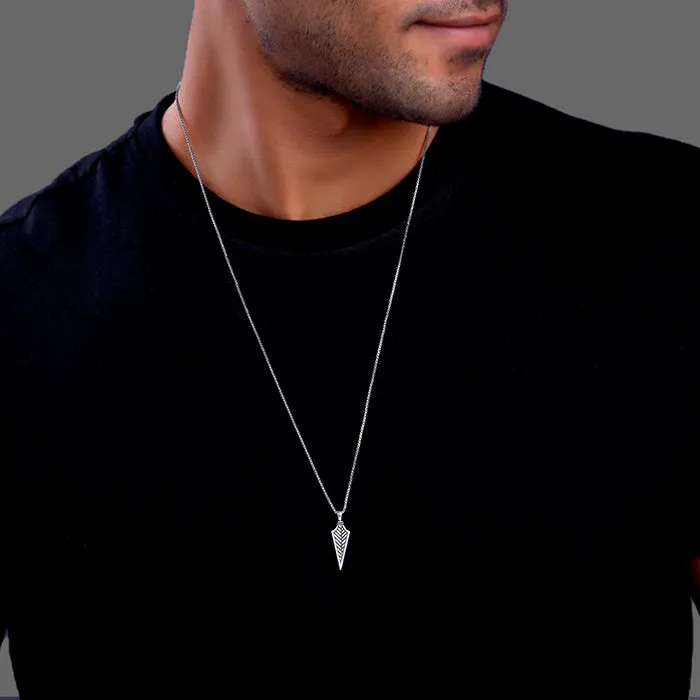 Oxidised Silver Arrow Pendant With Link Chain Giva