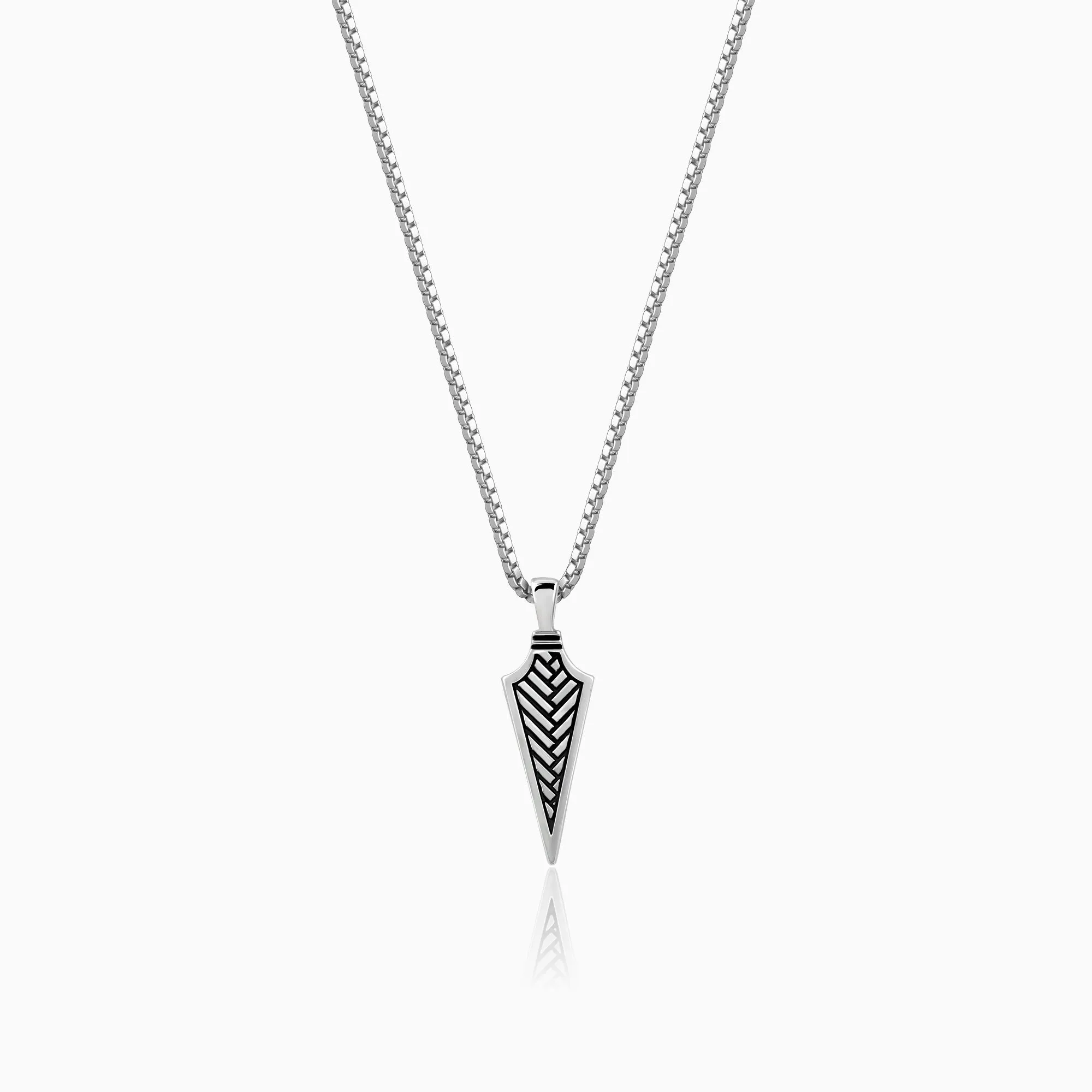 Oxidised Silver Arrow Pendant With Link Chain Giva