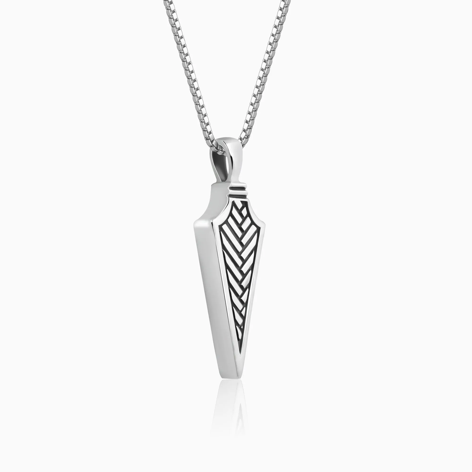 Oxidised Silver Arrow Pendant With Link Chain Giva