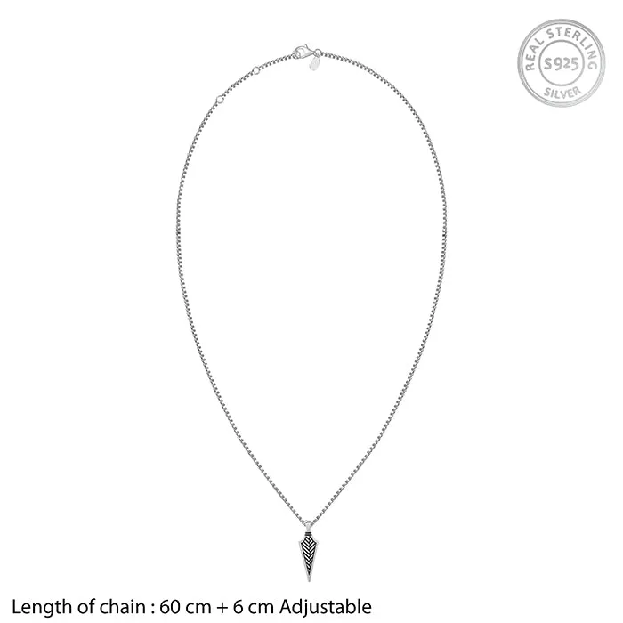 Oxidised Silver Arrow Pendant With Link Chain Giva