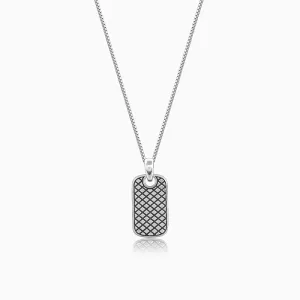 Oxidised Silver Confident Pendant With Box Chain For Him Giva