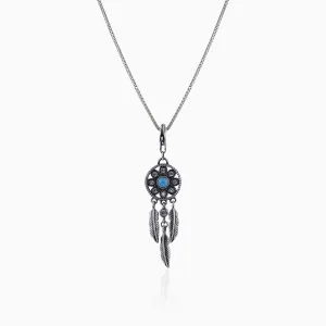 Oxidised Silver Dream Catcher Pendant With Box Chain Giva