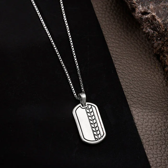 Oxidised Silver Everlasting Pendant With Box Chain Giva