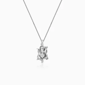 Oxidised Silver Ganpati Bappa Pendant with Box Chain For Him Giva
