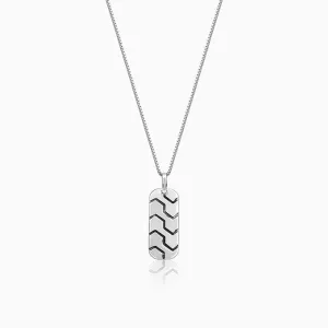 Oxidised Silver Humble Pendant With Box Chain For Him Giva
