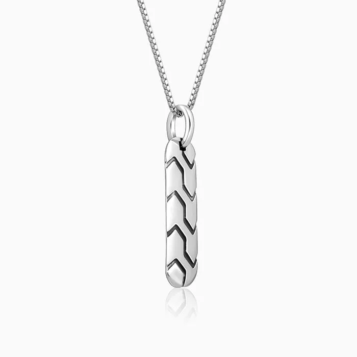 Oxidised Silver Humble Pendant With Box Chain For Him Giva